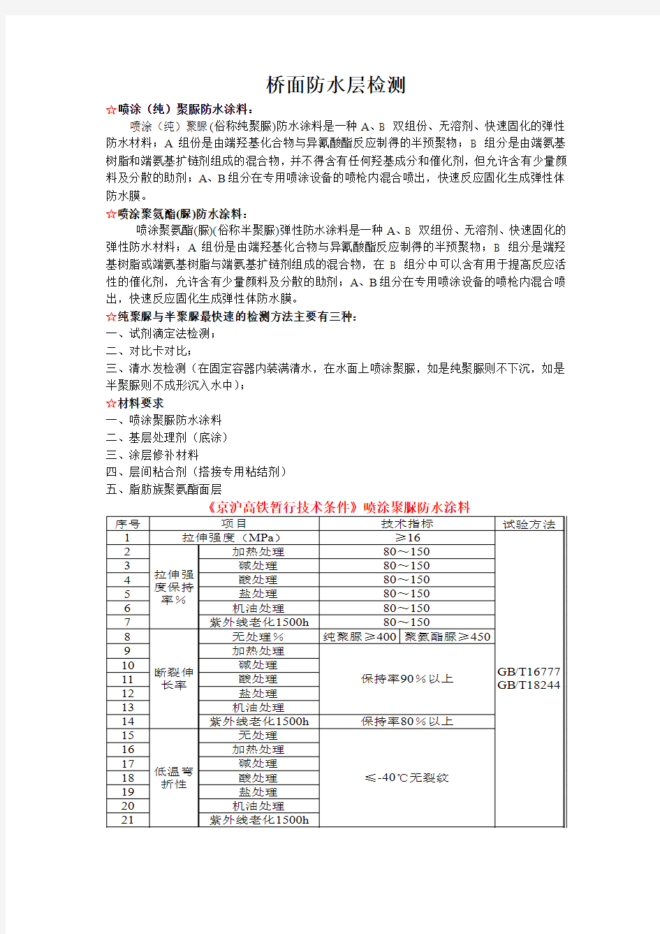 桥面防水层检测