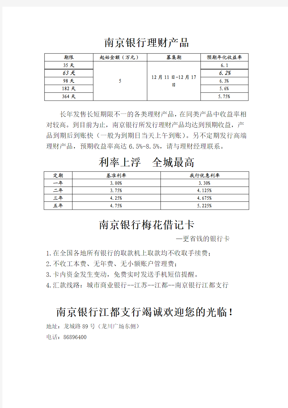 理财产品模板