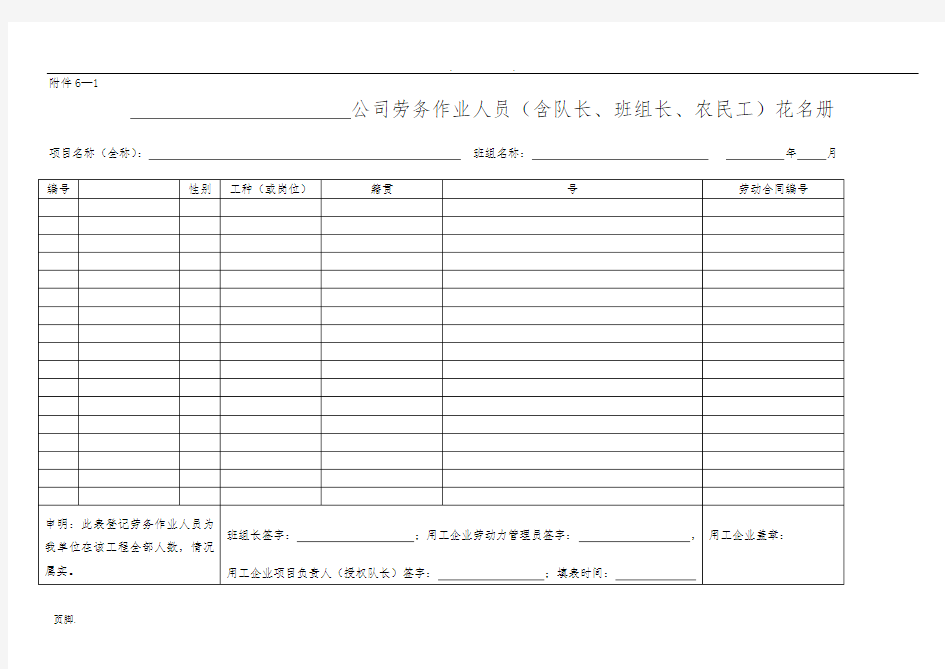 花名册、工资表、考勤表