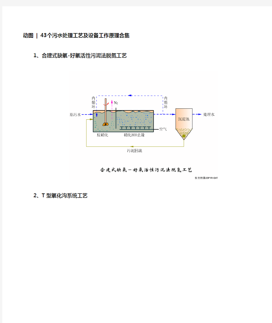 43个污水处理工艺及设备工作原理合集