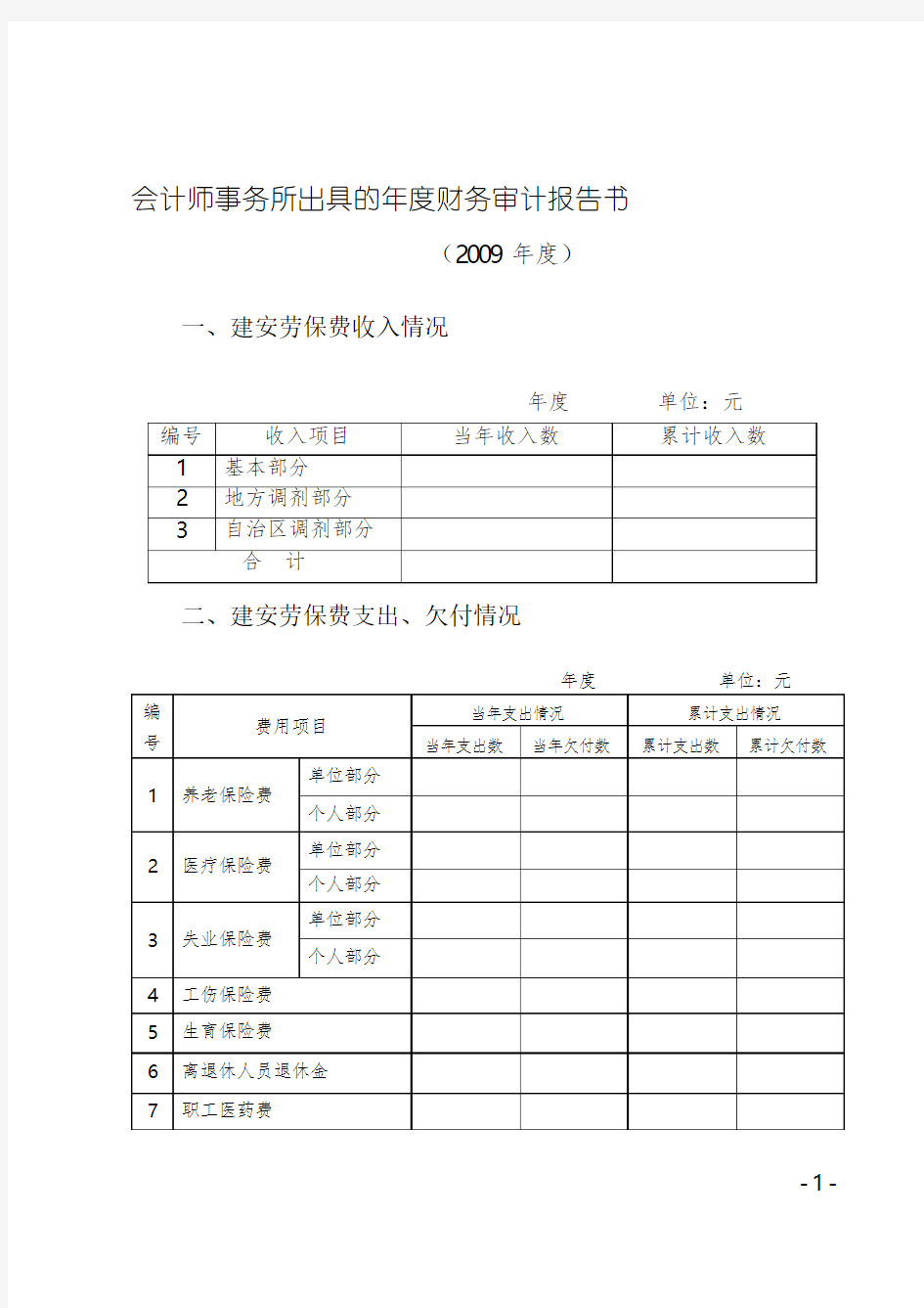 会计师事务所出具的年度财务审计报告书