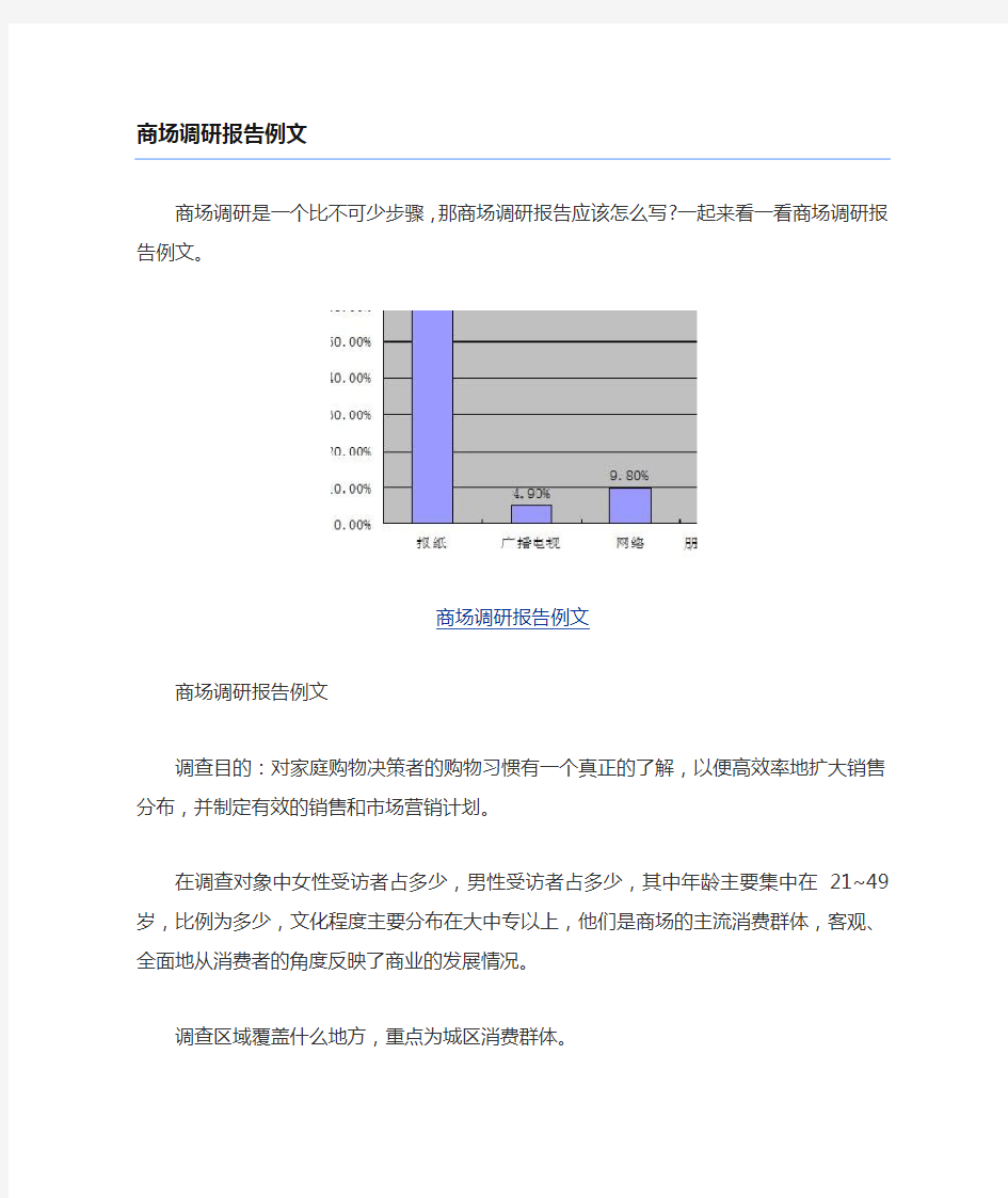 商场调研报告范文