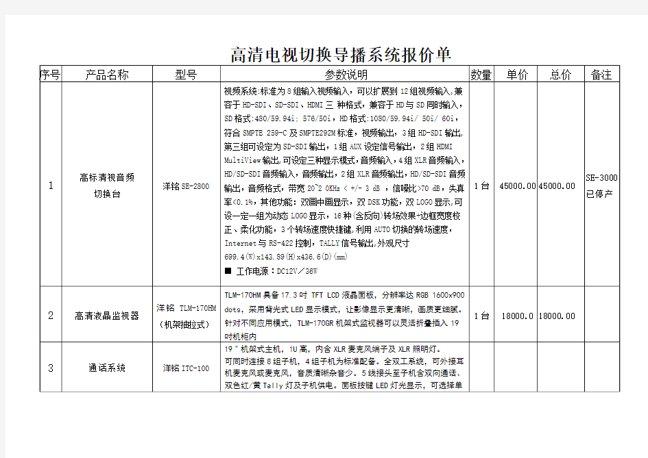 高清切换导播系统.