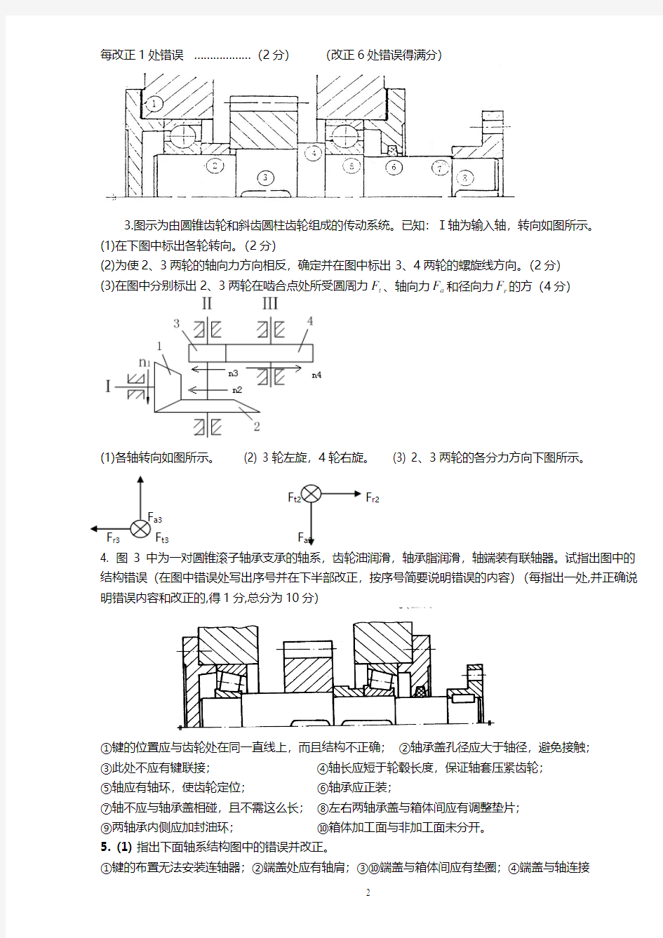 机械设计---齿轮作图题