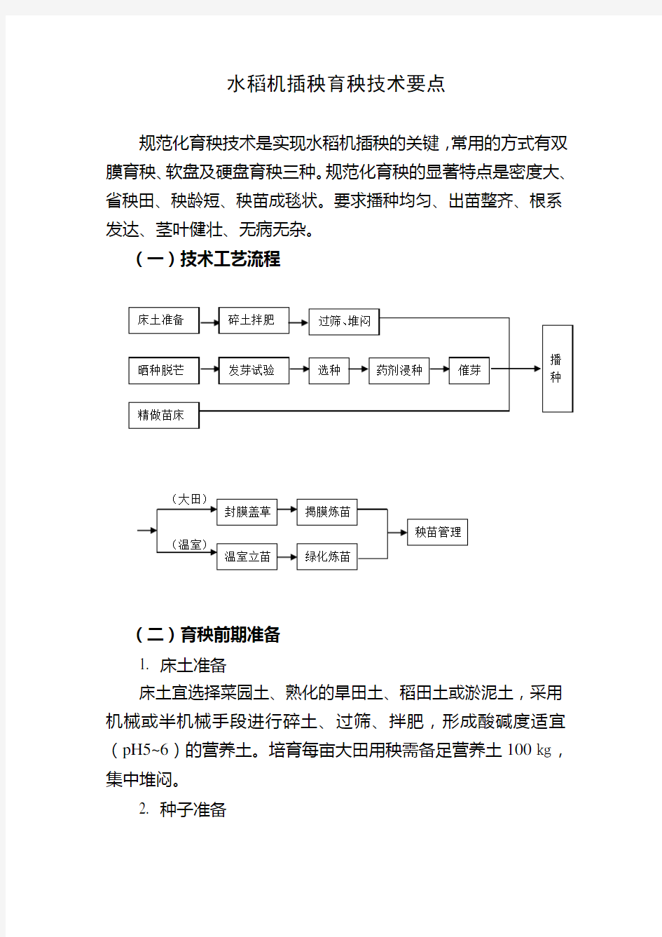 水稻机插秧育秧技术要点