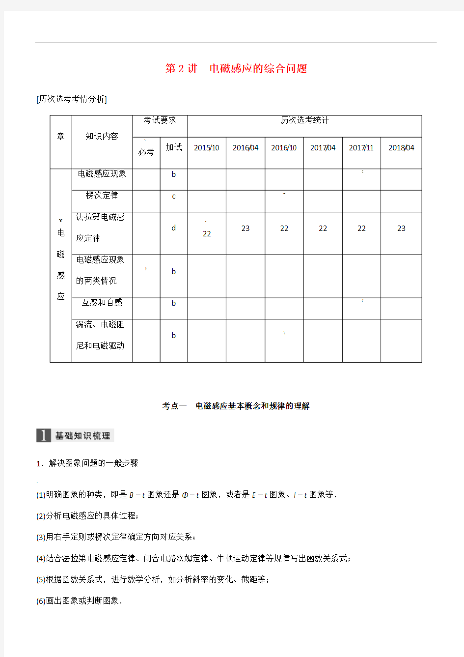 2020高考物理二轮复习-专题四-电磁感应和电路-第2讲-电磁感应的综合问题学案