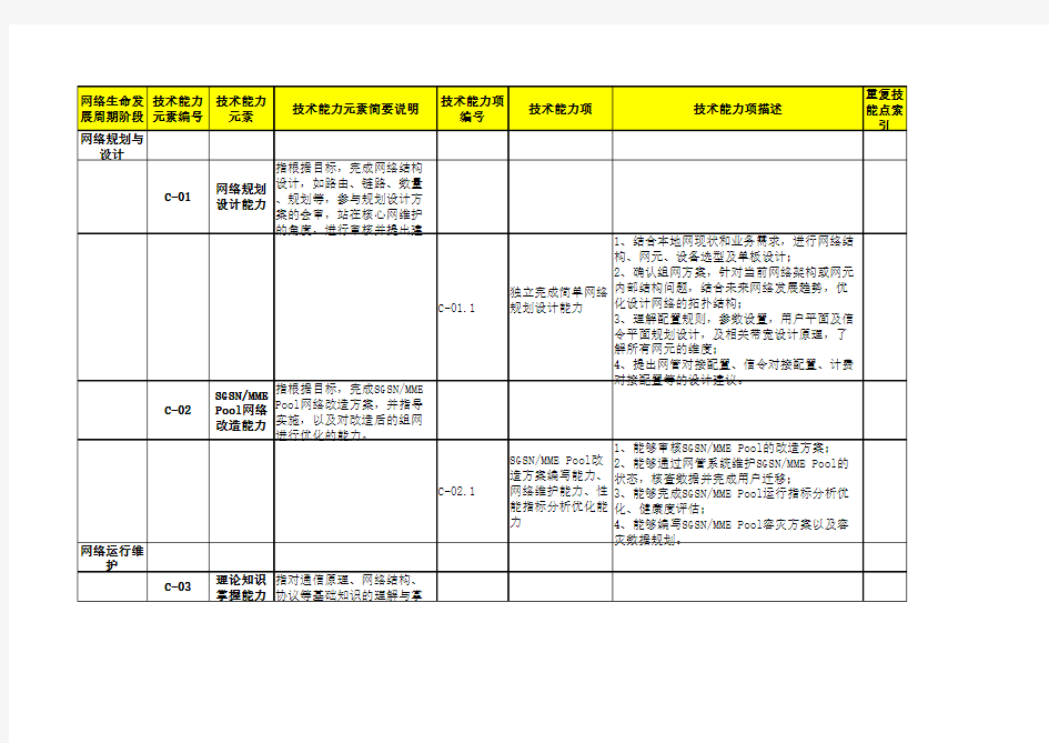 网络维护人员专业技能模型和知识点-核心网-PS