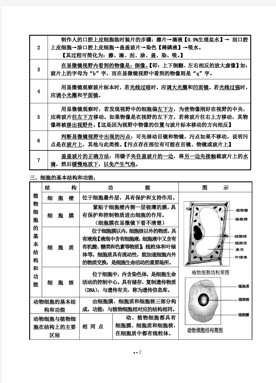 初中生物知识点总结图