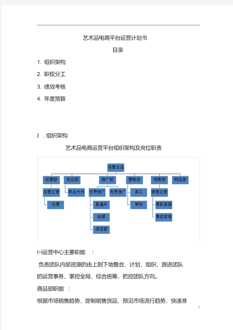 艺术品电商平台运营计划书