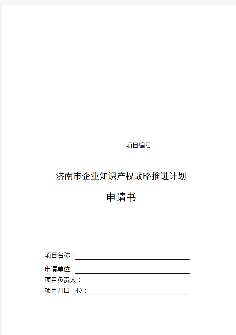 济南市企业知识产权战略推进计划申请书范本