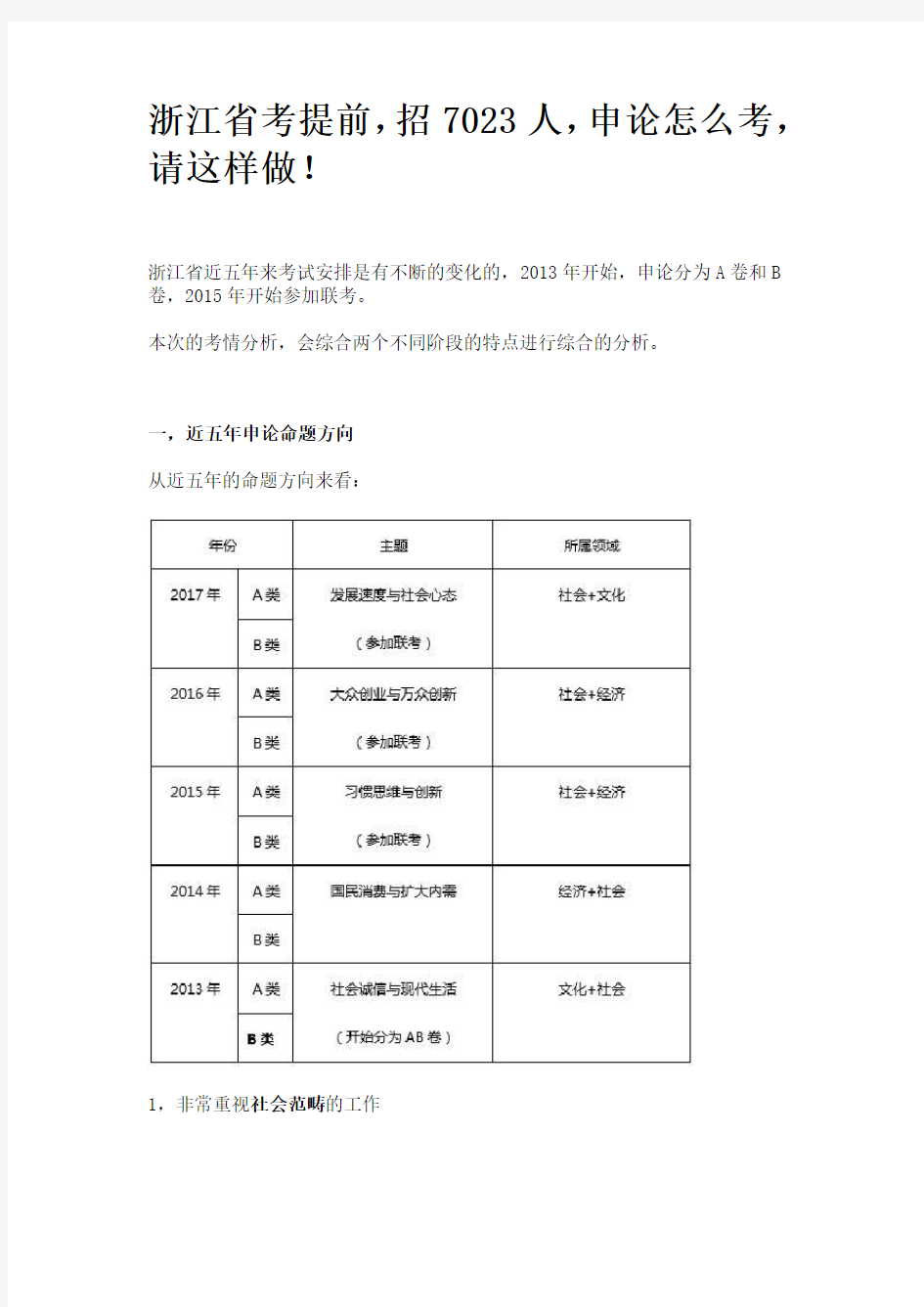 2018年浙江省考申论考情分析