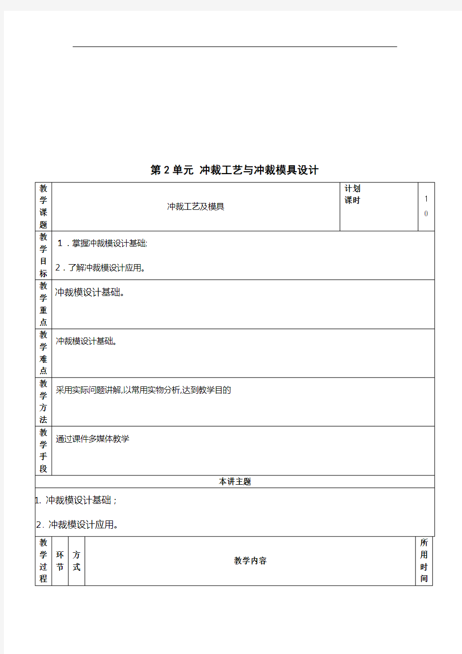 冲裁工艺和冲裁模具设计