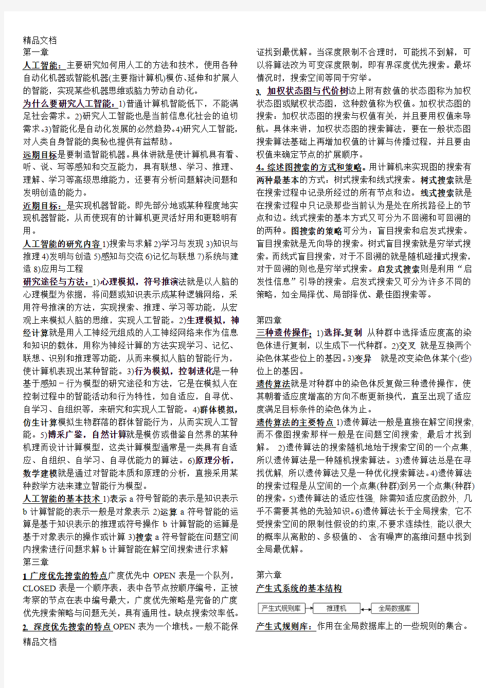 最新人工智能技术导论(廉师友)考试复习重点总结