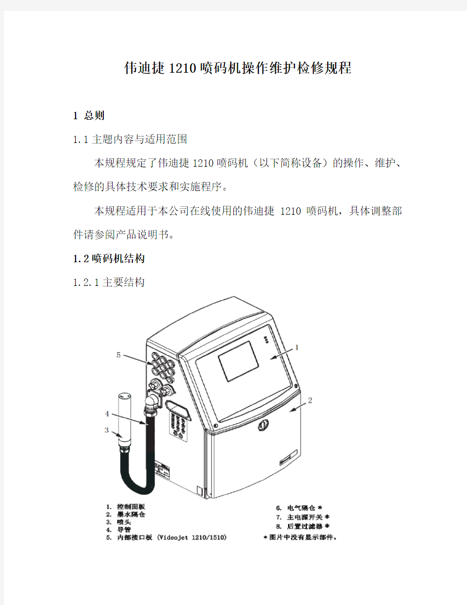 伟迪捷喷码机检修规程