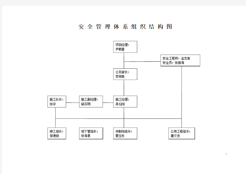 安 全 管 理 体 系 组 织 结 构 图