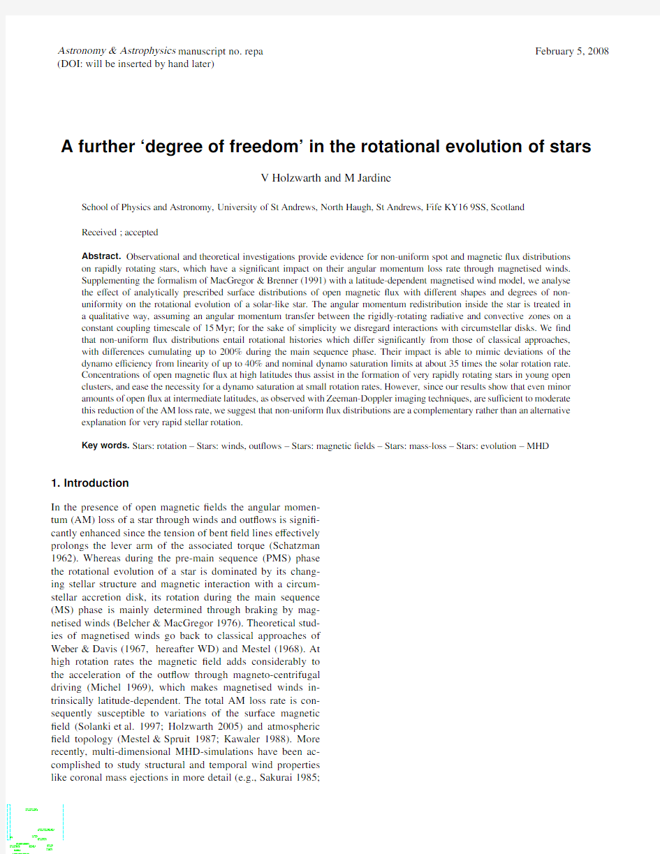 A further 'degree of freedom' in the rotational evolution of stars