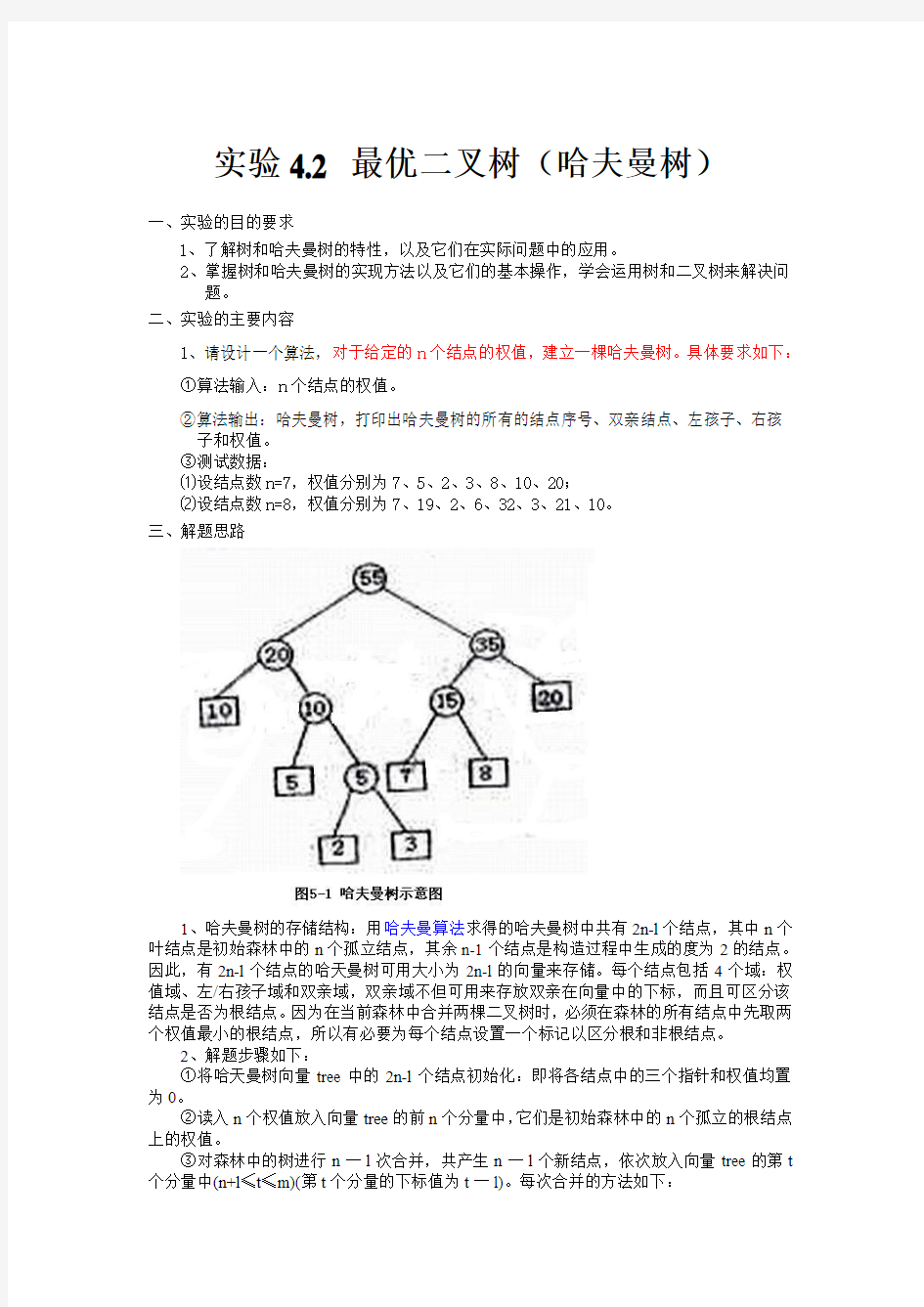 最优二叉树(哈夫曼树)