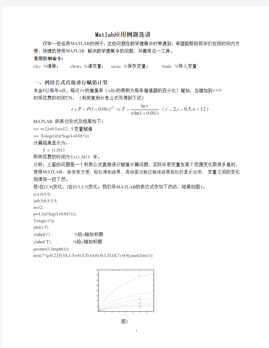 (2)MATLAB应用实例分析