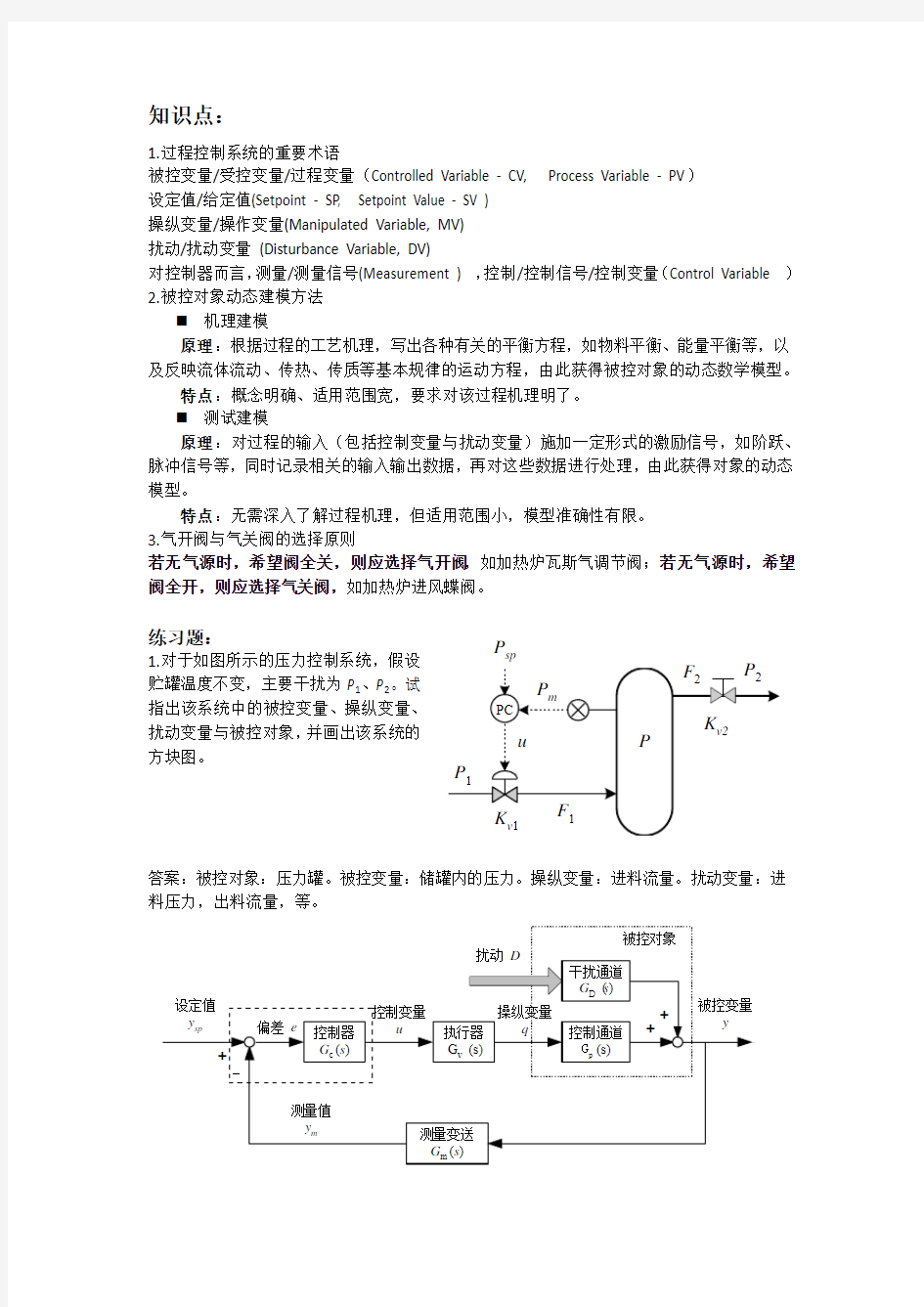 江南大学过控常考题总结