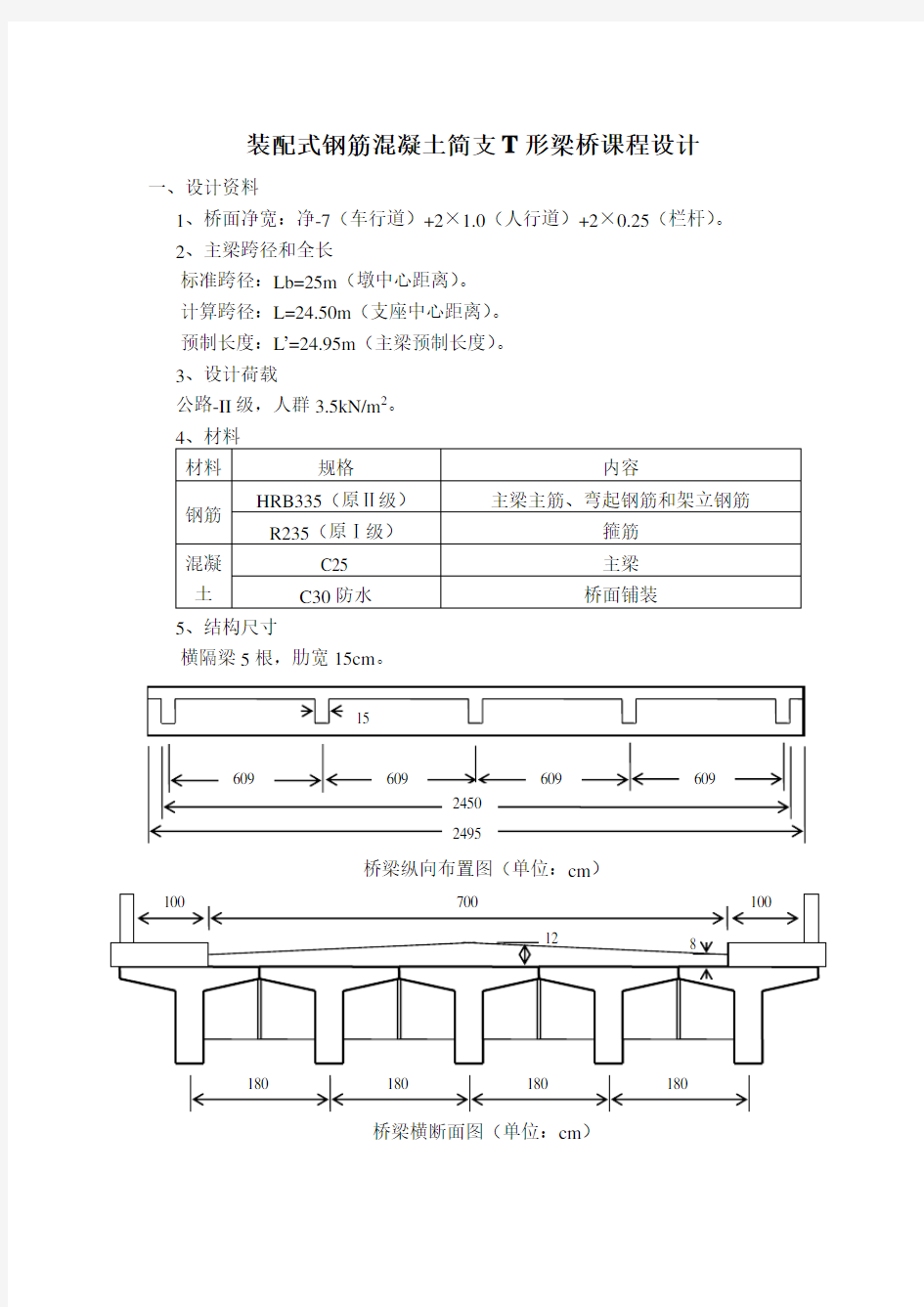 装配式钢筋混凝土简支T形梁桥课程设计 (1)