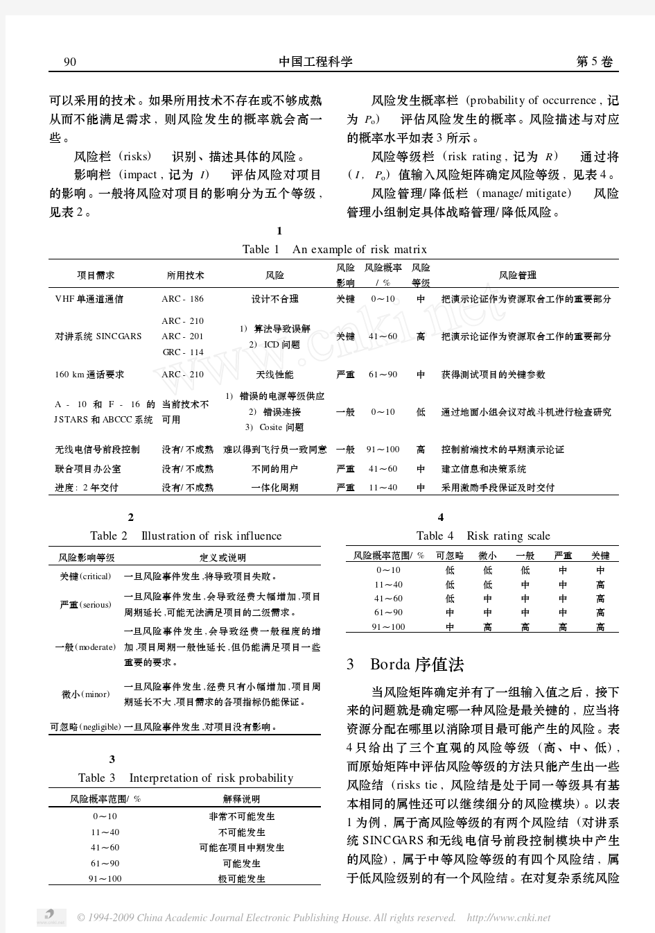 风险矩阵方法与应用述评