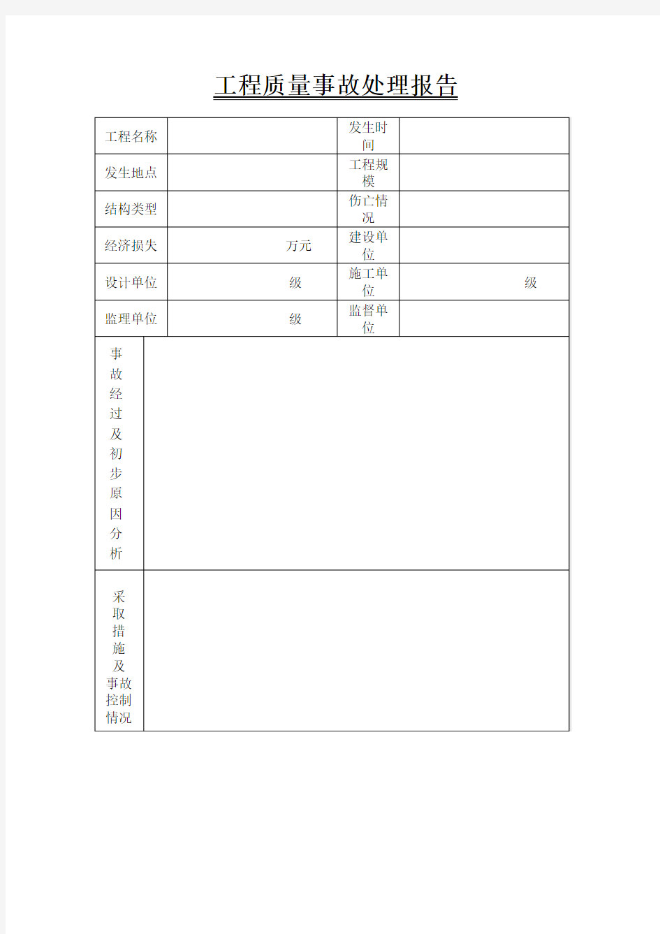 工程质量事故处理报告