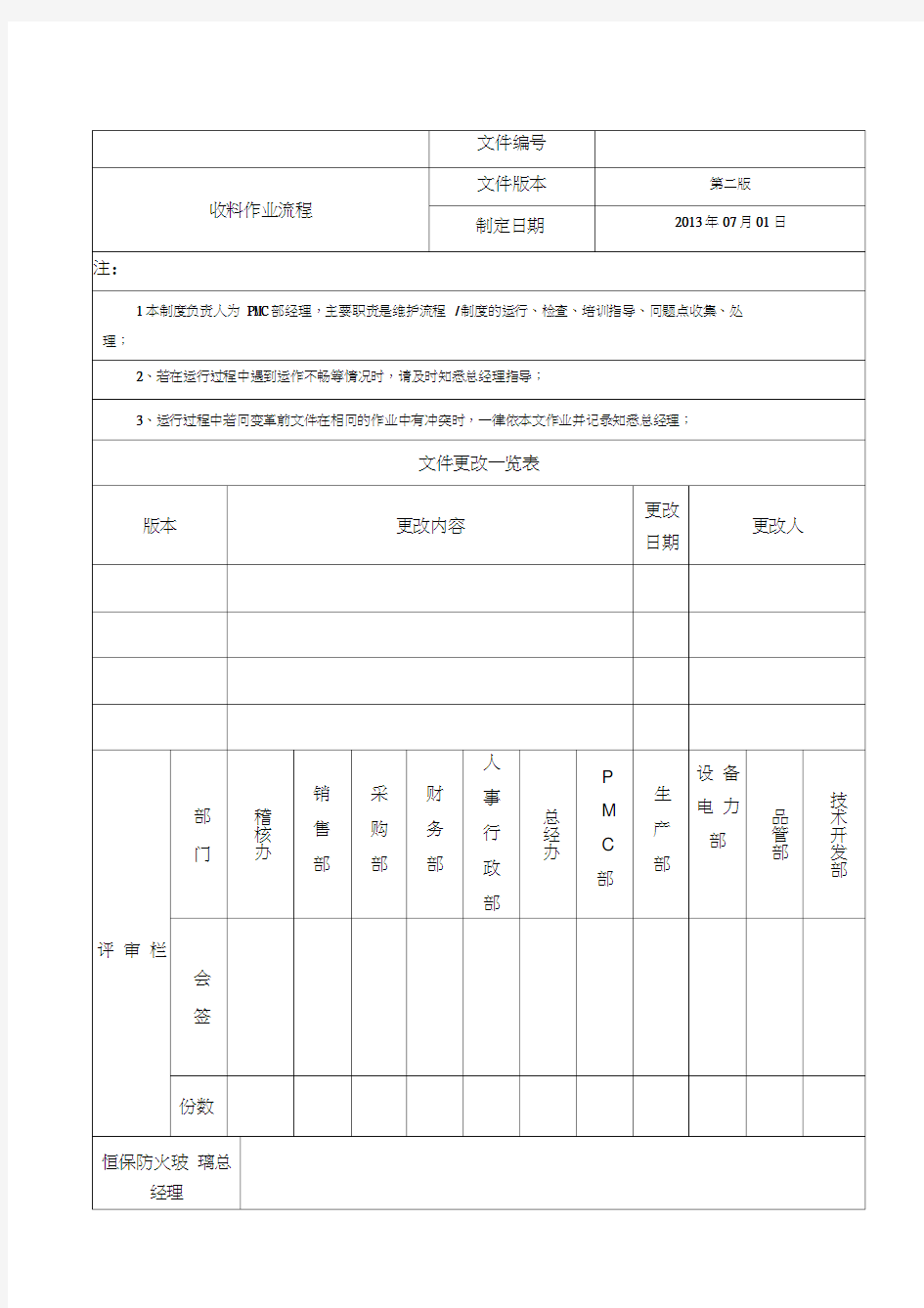 收料作业流程