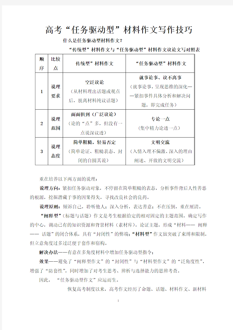 高考“任务驱动型”材料作文最好写法