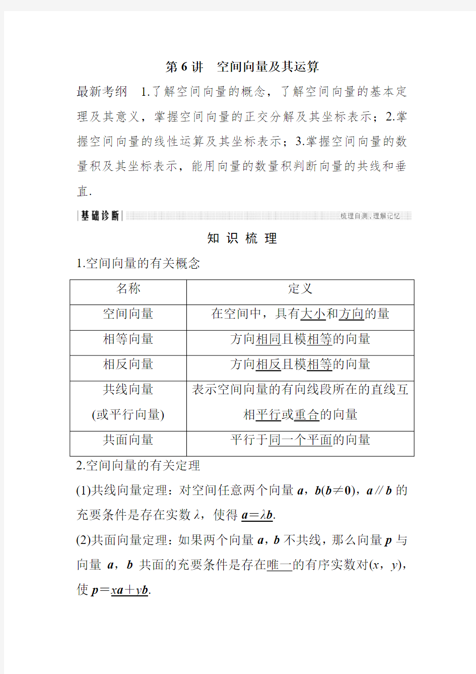 高中数学空间向量