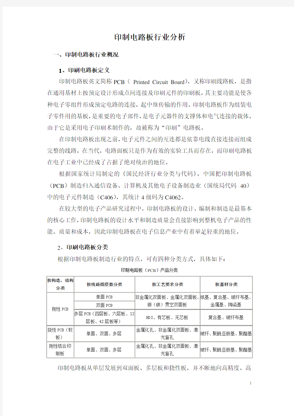 印制电路板行业分析