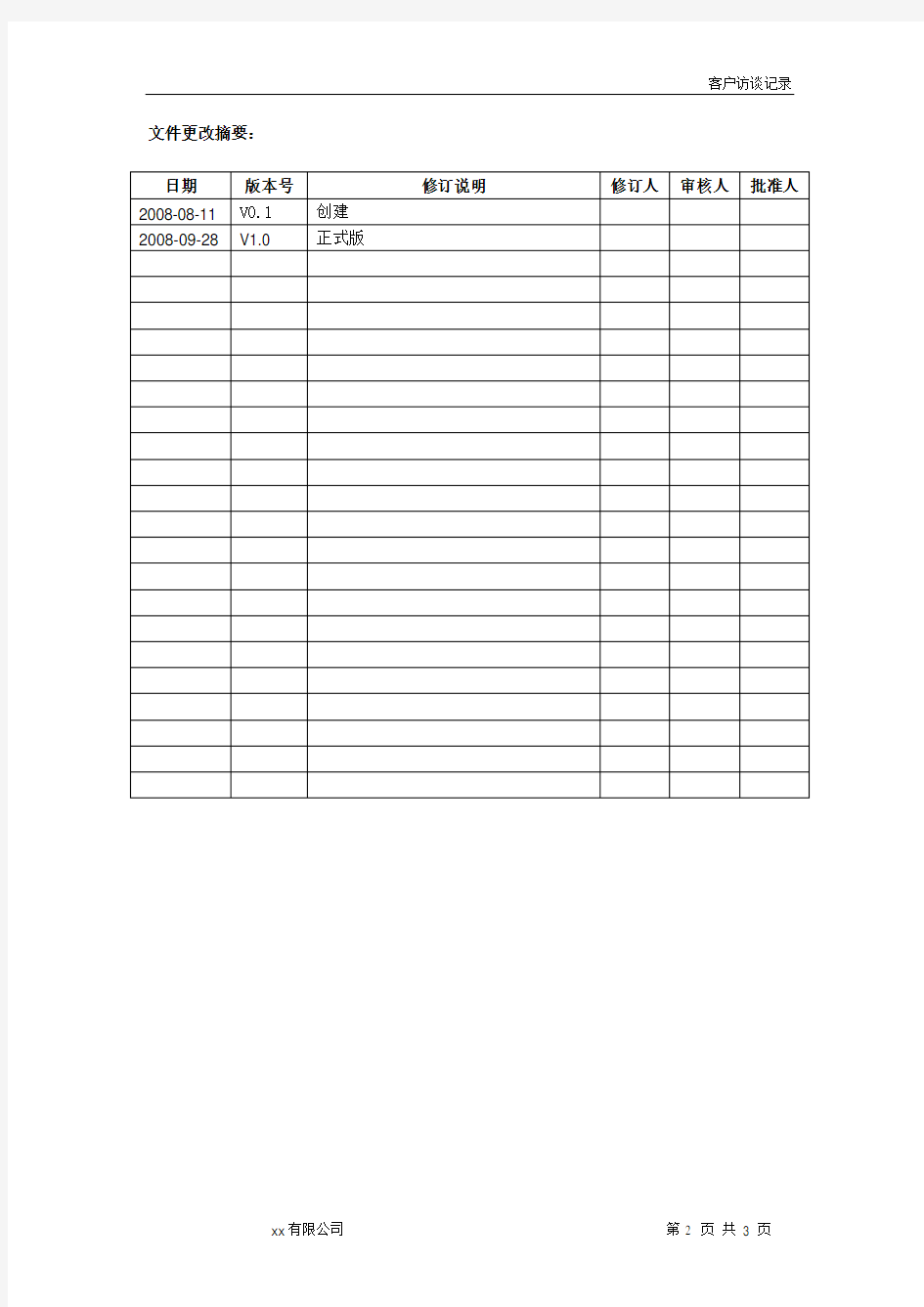 客户需求访谈记录