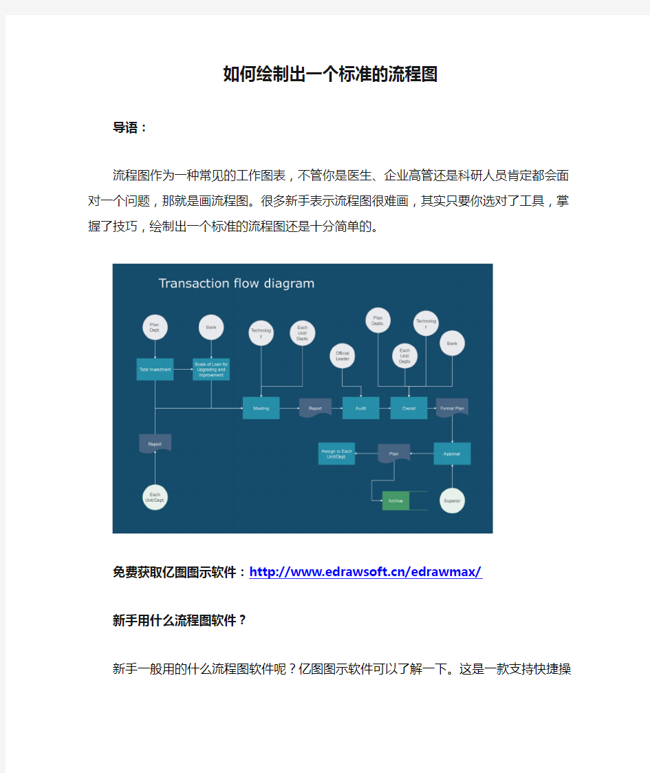 如何绘制出一个标准的流程图