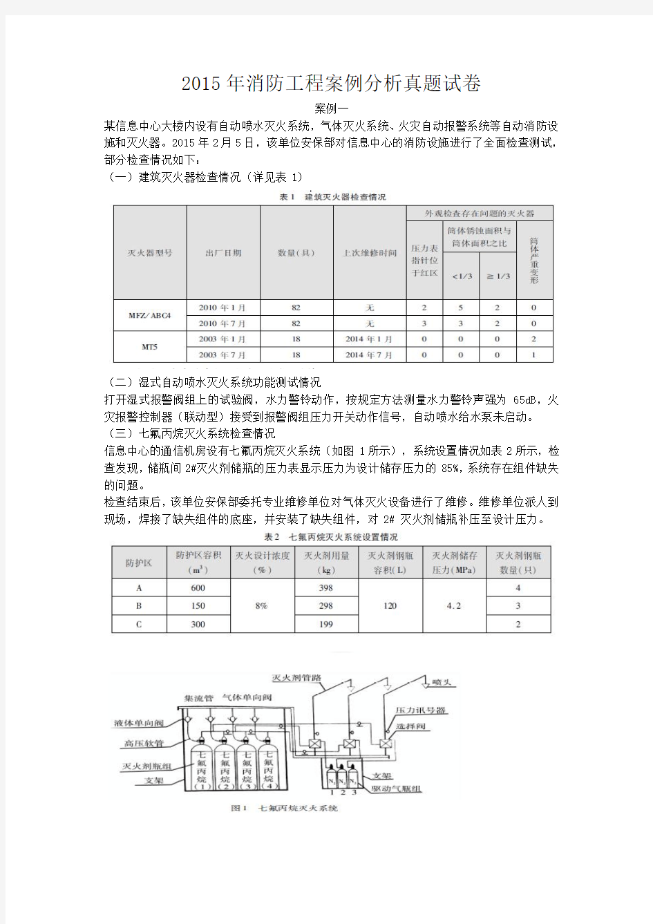 2015年消防案例分析真题