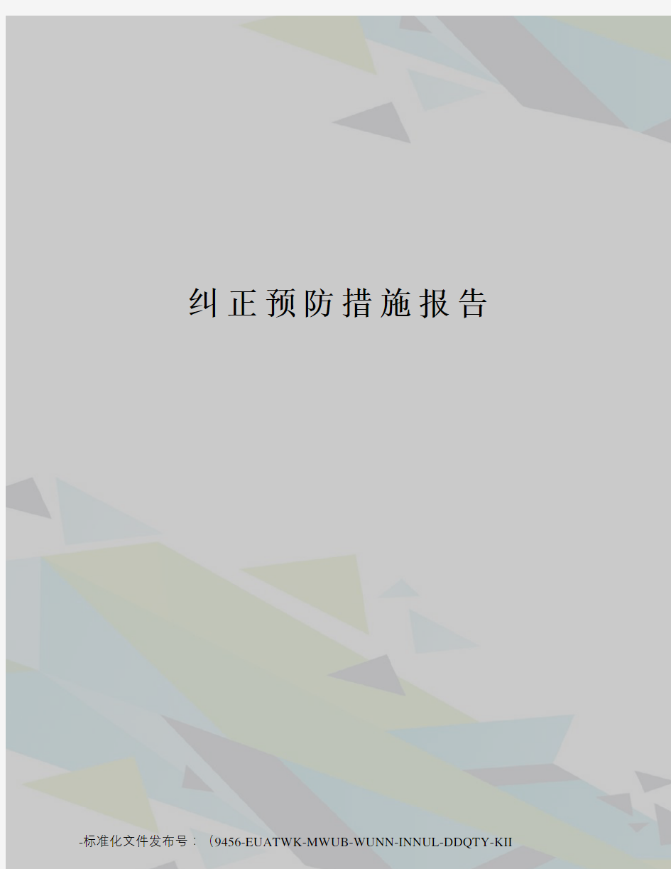 纠正预防措施报告