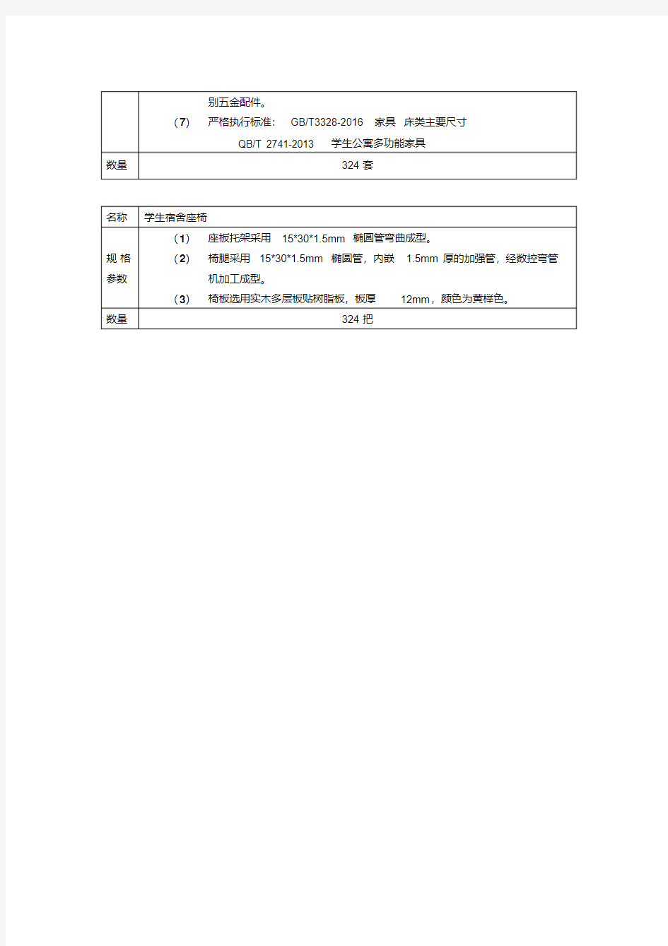 学生宿舍家具数量及参数名称宿舍床规格参数1外形尺寸.pdf