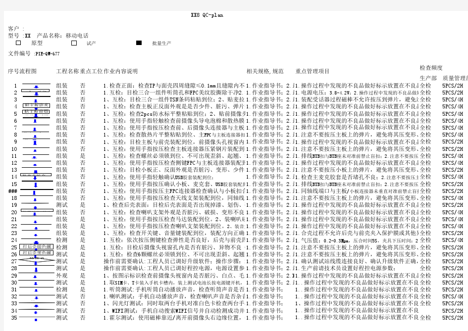 手机组装QC工程图