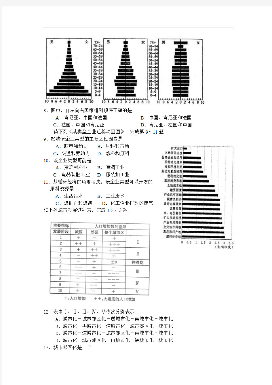 高考地理试题-高考地理第二次摸底模拟考试试卷 最新