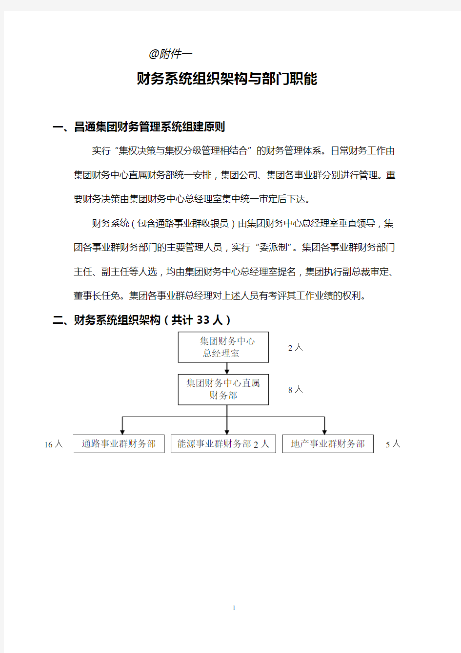 财务系统组织架构与部门职能