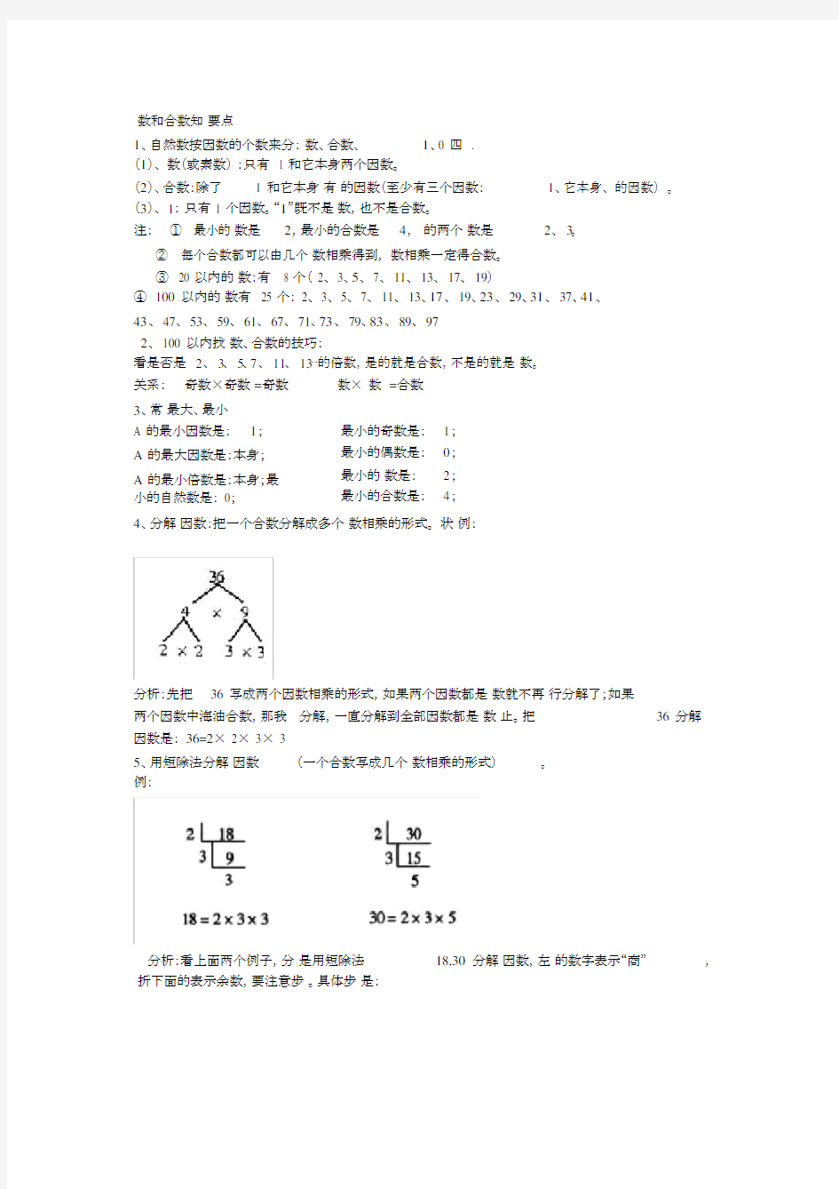 (完整版)质数和合数_知识点整理.docx