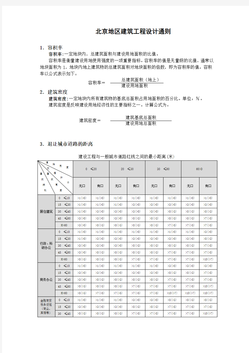 北京地区建筑设计通则