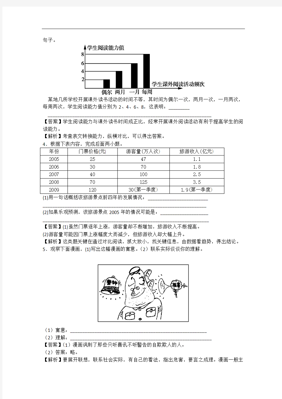 名师大讲堂2012高考语文一轮复习限时训练(十一) 语言运用新题型(第二课时))