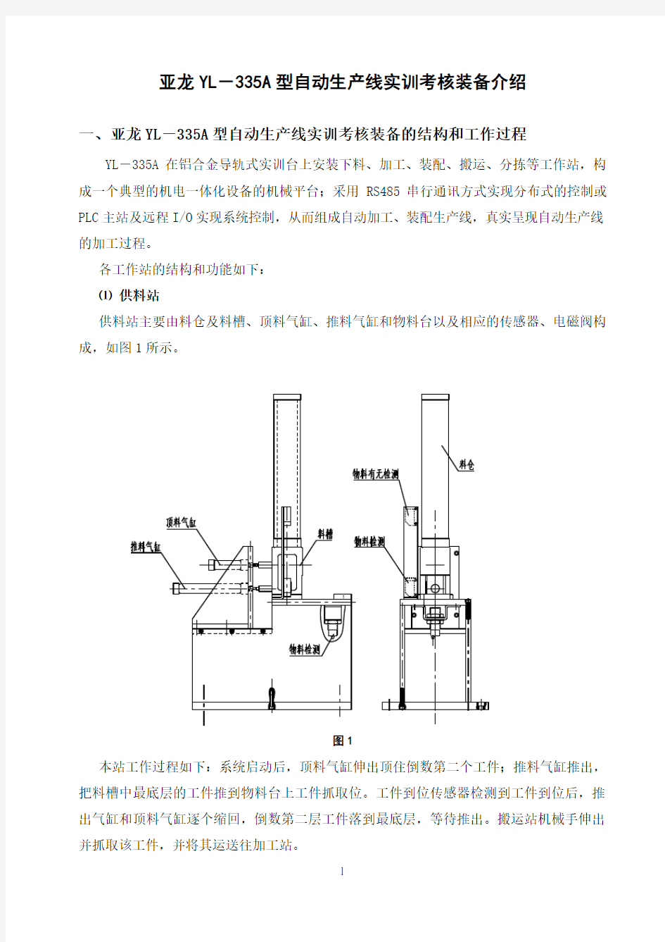 亚龙YL-335A型自动生产线实训考核装备介绍