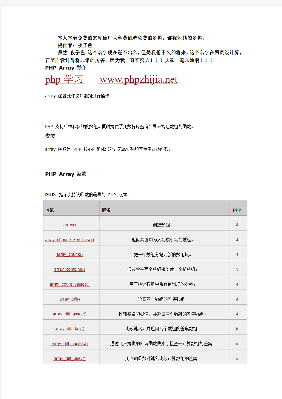 php学习中文参考手册