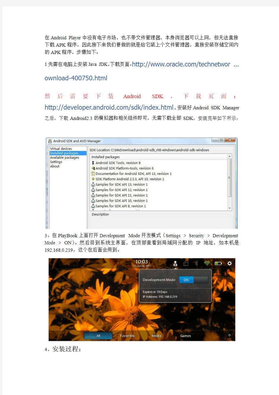 黑莓PlayBook安装APK程序首发中文教程