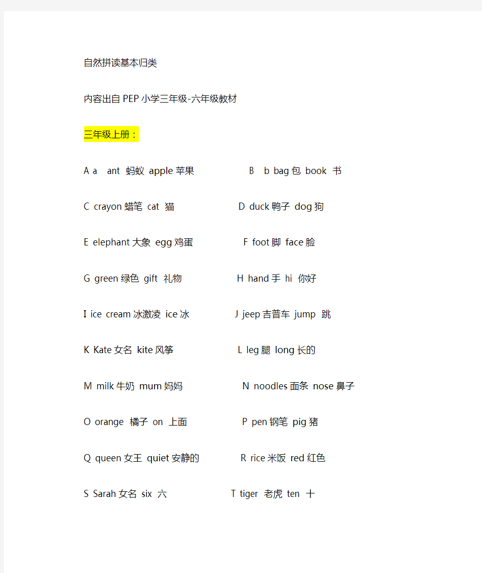 PEP小学英语3-6年级语音知识总结