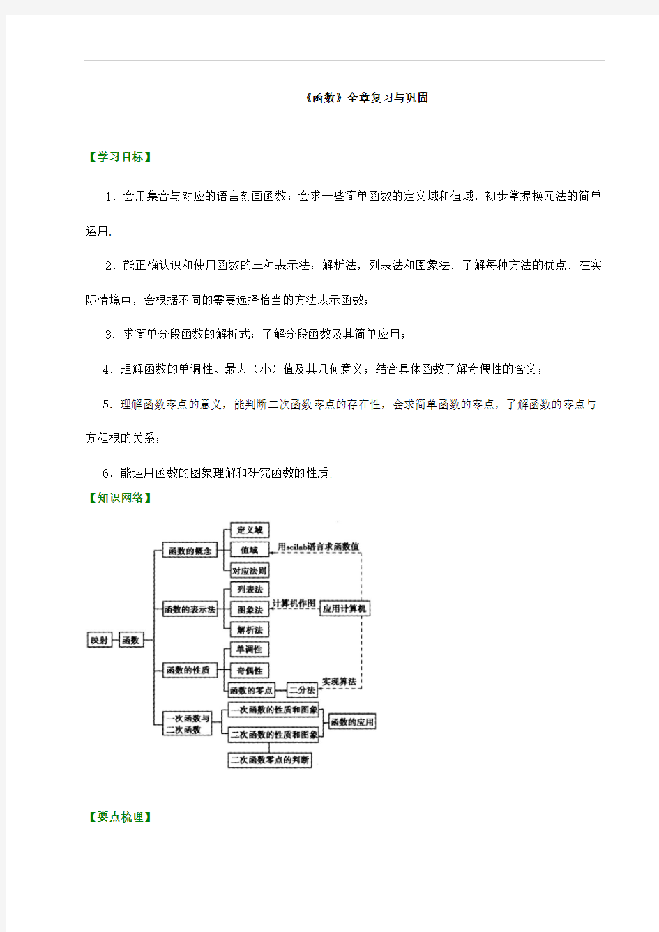 知识讲解函数全章复习与巩固 基础