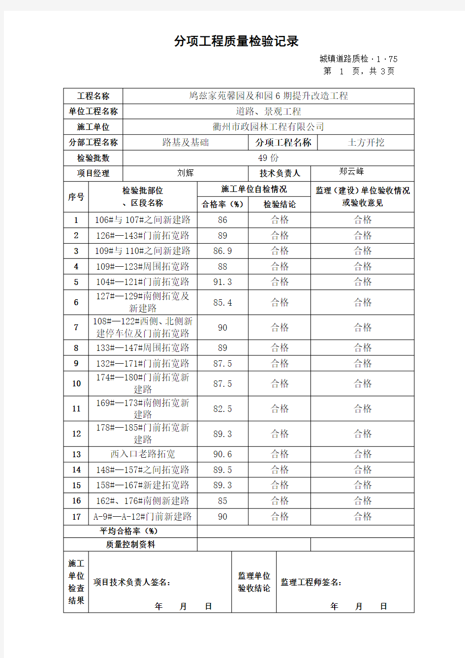 工程量确认移交单