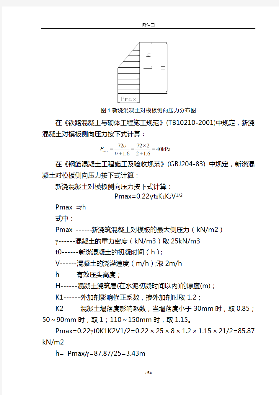 墩柱模板计算书