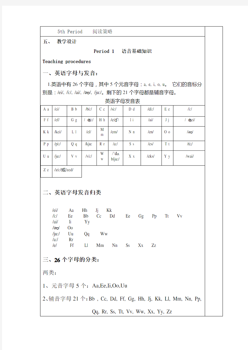 英语初高中衔接教案