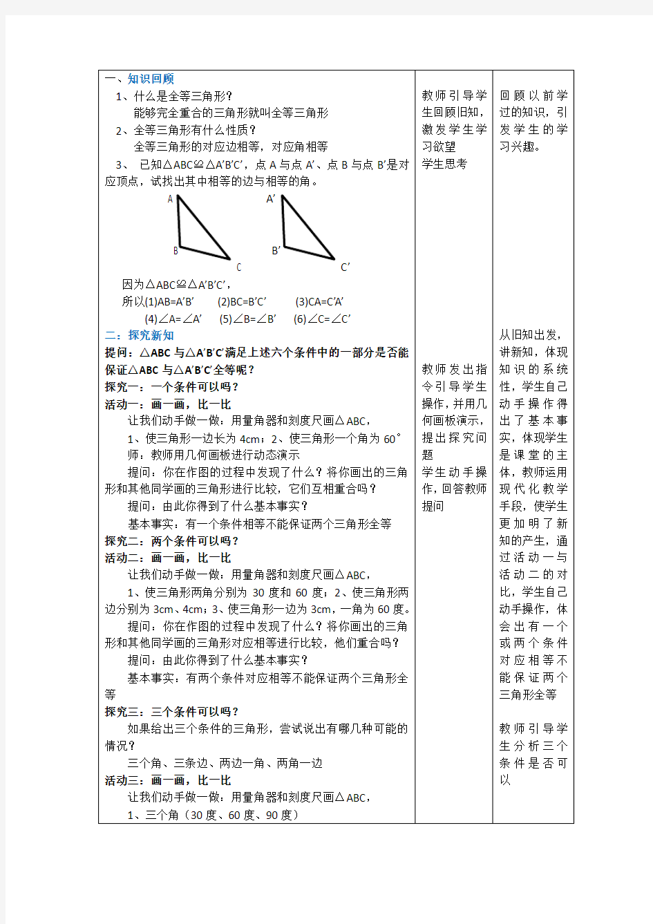 全等三角形的判定(边边边)